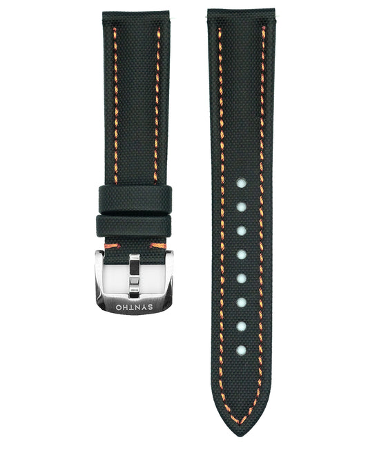 CLASSIC - BLACK SAILCLOTH (ORANGE STITCH)