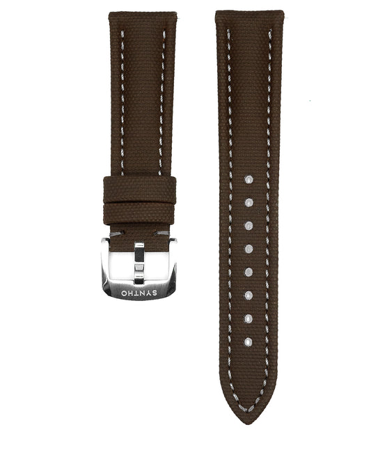CLASSIC - DARK BROWN SAILCLOTH (CONTRAST STITCHING)